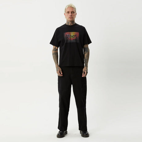 AFENDS Study Club Boxy Fit Tee - Black