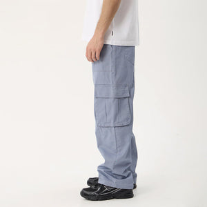 AFENDS Summit Organic Pleated Cargo Pant - Washed Slate Blue