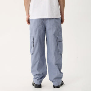 AFENDS Summit Organic Pleated Cargo Pant - Washed Slate Blue