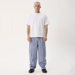 AFENDS Summit Organic Pleated Cargo Pant - Washed Slate Blue