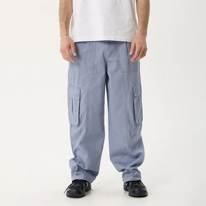 AFENDS Summit Organic Pleated Cargo Pant - Washed Slate Blue