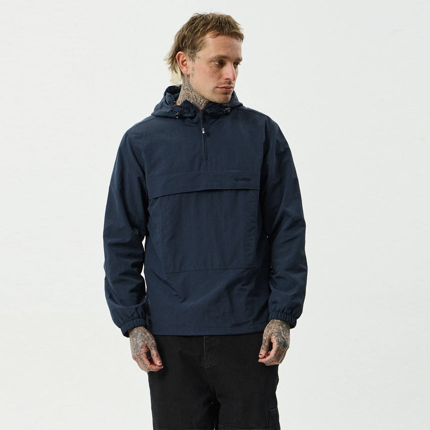AFENDS System Water Resistant Spray Anorak Jacket - Deep Sea
