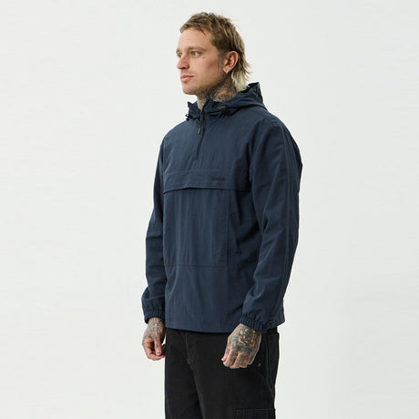 AFENDS System Water Resistant Spray Anorak Jacket - Deep Sea