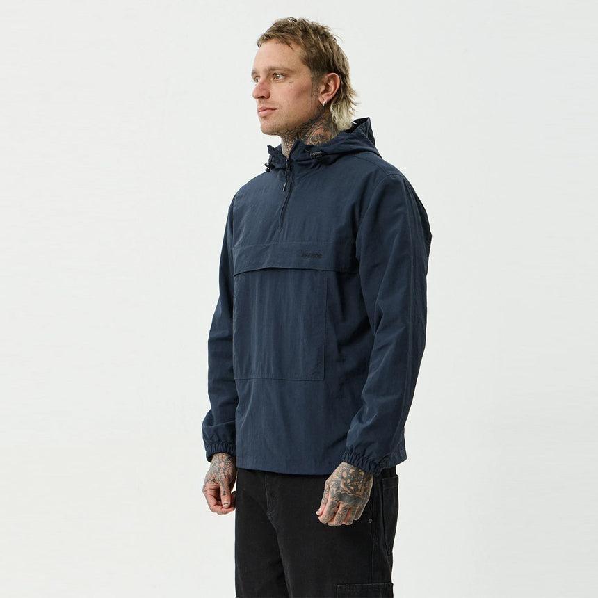 AFENDS System Water Resistant Spray Anorak Jacket - Deep Sea
