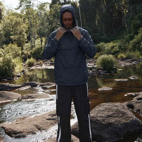 AFENDS System Water Resistant Spray Anorak Jacket - Deep Sea