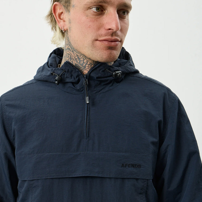 AFENDS System Water Resistant Spray Anorak Jacket - Deep Sea