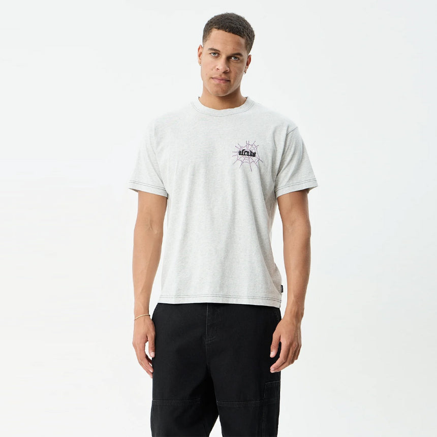 AFENDS Tangled Boxy Tee - Grey Marle