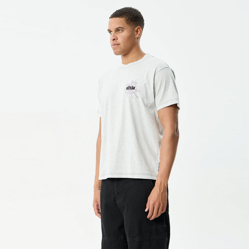 AFENDS Tangled Boxy Tee - Grey Marle
