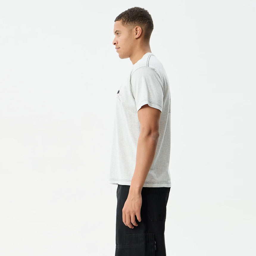 AFENDS Tangled Boxy Tee - Grey Marle