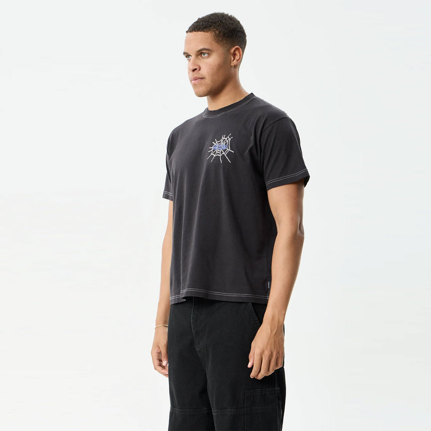 AFENDS Tangled Boxy Tee - Stone Black
