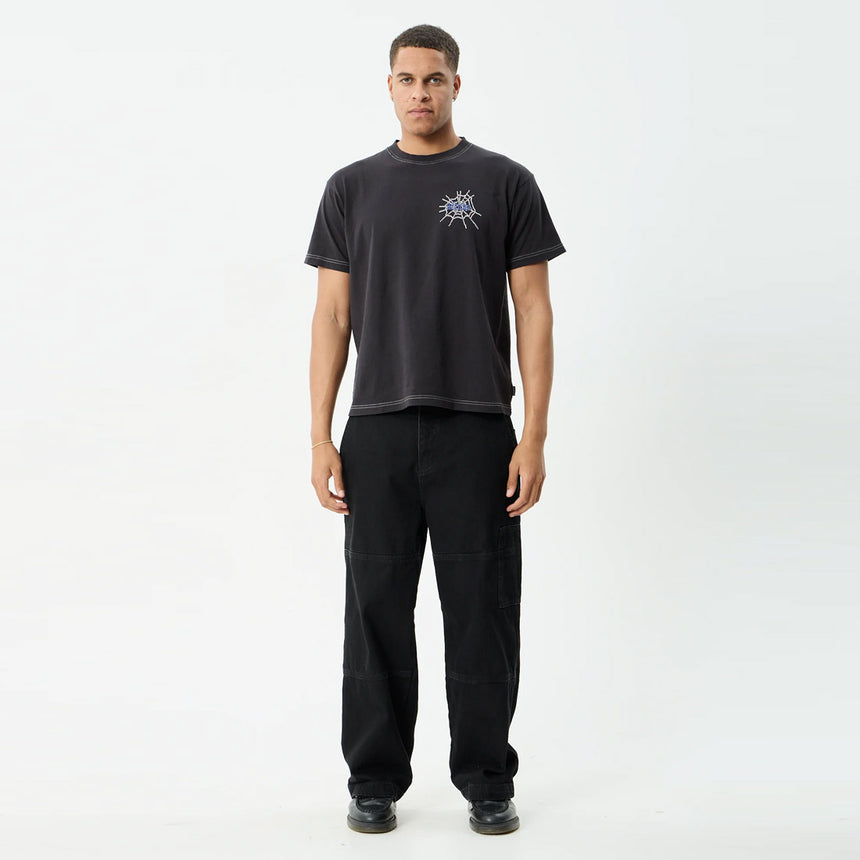AFENDS Tangled Boxy Tee - Stone Black