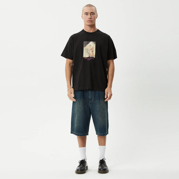 AFENDS Too High Heavyweight Boxy Tee - Black