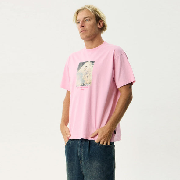 AFENDS Too High Heavyweight Boxy Tee - Vintage Pink