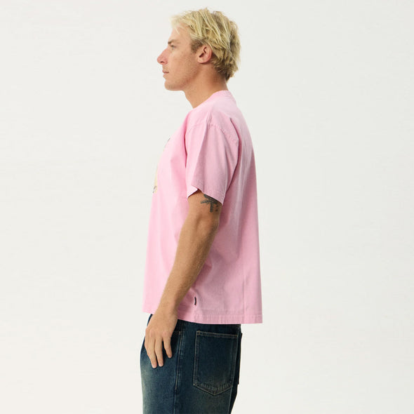 AFENDS Too High Heavyweight Boxy Tee - Vintage Pink