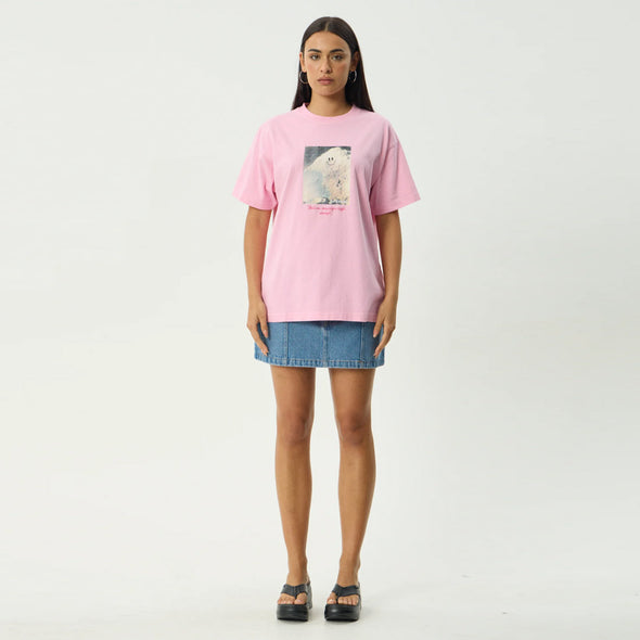AFENDS Too High Heavyweight Boxy Tee - Vintage Pink