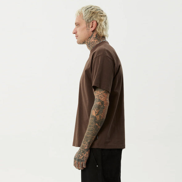 AFENDS Trayback Boxy Fit Tee - Coffee
