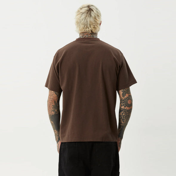 AFENDS Trayback Boxy Fit Tee - Coffee