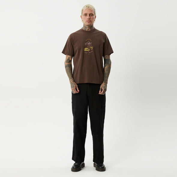 AFENDS Trayback Boxy Fit Tee - Coffee