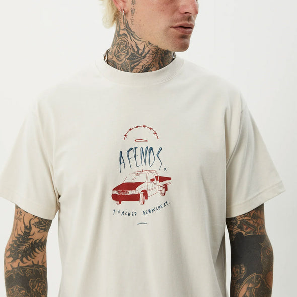 AFENDS Trayback Boxy Tee - Moonbeam