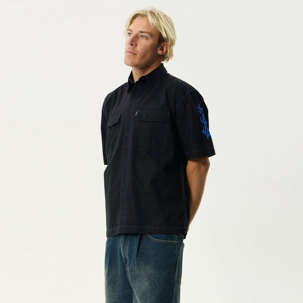 AFENDS Utility Short Sleeve Shirt - Black