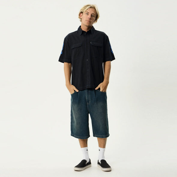 AFENDS Utility Short Sleeve Shirt - Black
