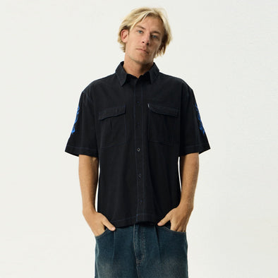 AFENDS Utility Short Sleeve Shirt - Black