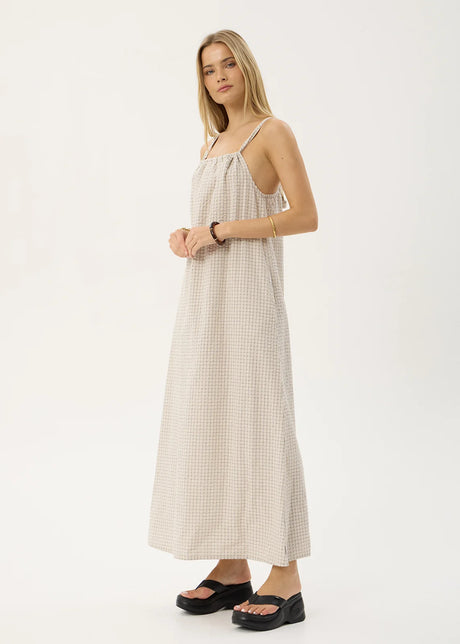 AFENDS Vania Seersucker Maxi Dress - Reverb Moonbeam Check