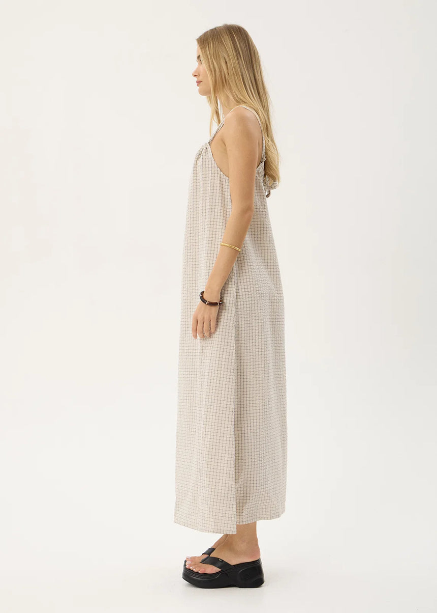 AFENDS Vania Seersucker Maxi Dress - Reverb Moonbeam Check
