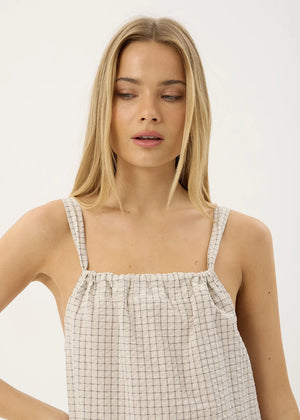 AFENDS Vania Seersucker Maxi Dress - Reverb Moonbeam Check