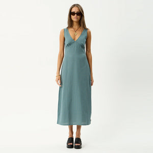 AFENDS Voyager Maxi Dress - Deep Olive Check