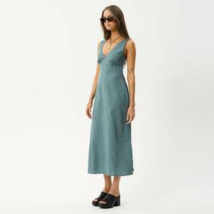AFENDS Voyager Maxi Dress - Deep Olive Check