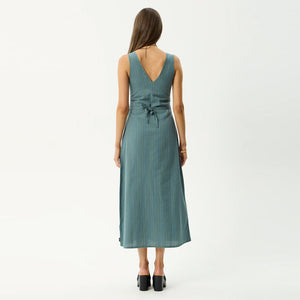 AFENDS Voyager Maxi Dress - Deep Olive Check