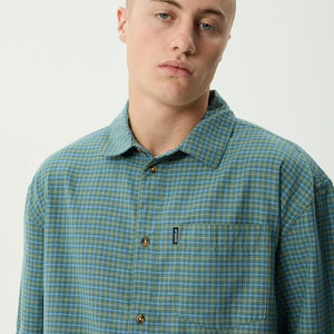 AFENDS Voyager Short Sleeve Shirt - Deep Olive Check