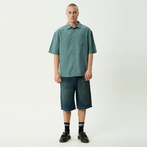 AFENDS Voyager Short Sleeve Shirt - Deep Olive Check