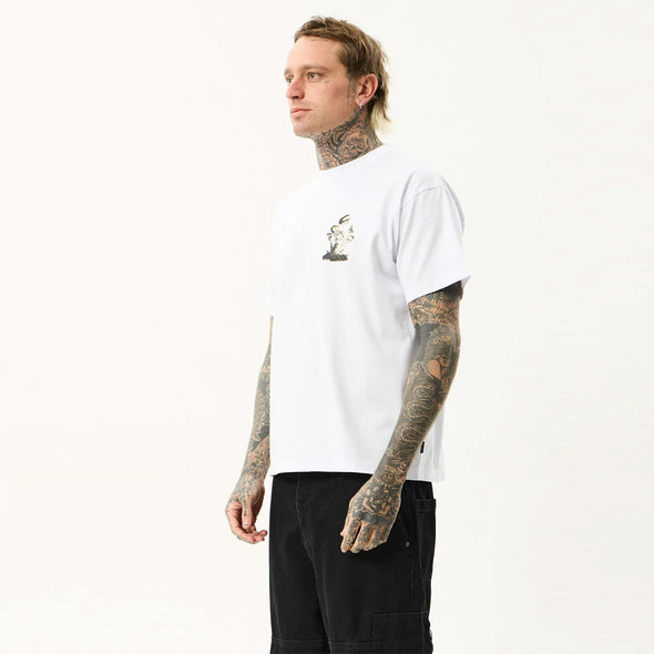 AFENDS We Are Fam Heavyweight Boxy Tee - White