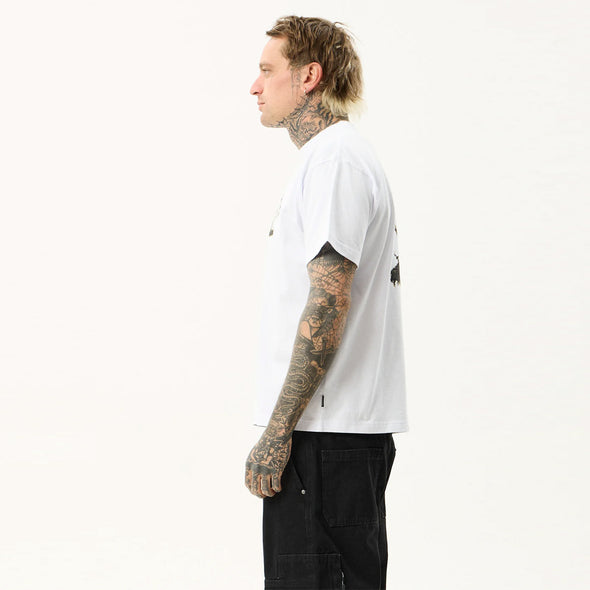 AFENDS We Are Fam Heavyweight Boxy Tee - White