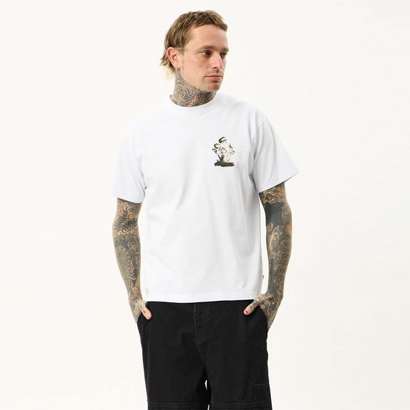 AFENDS We Are Fam Heavyweight Boxy Tee - White
