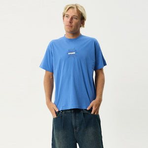 AFENDS Webhead Boxy Fit Tee - Washed Marina