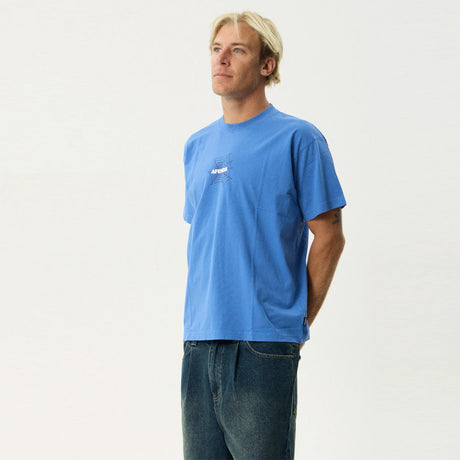 AFENDS Webhead Boxy Fit Tee - Washed Marina
