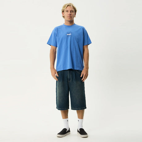AFENDS Webhead Boxy Fit Tee - Washed Marina