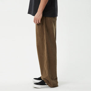 AFENDS Welcome Back Baggy Pleated Pant - Fossil