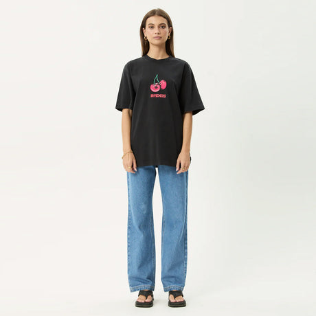 AFENDS Women's Abiza Retro Tee - Stone Black