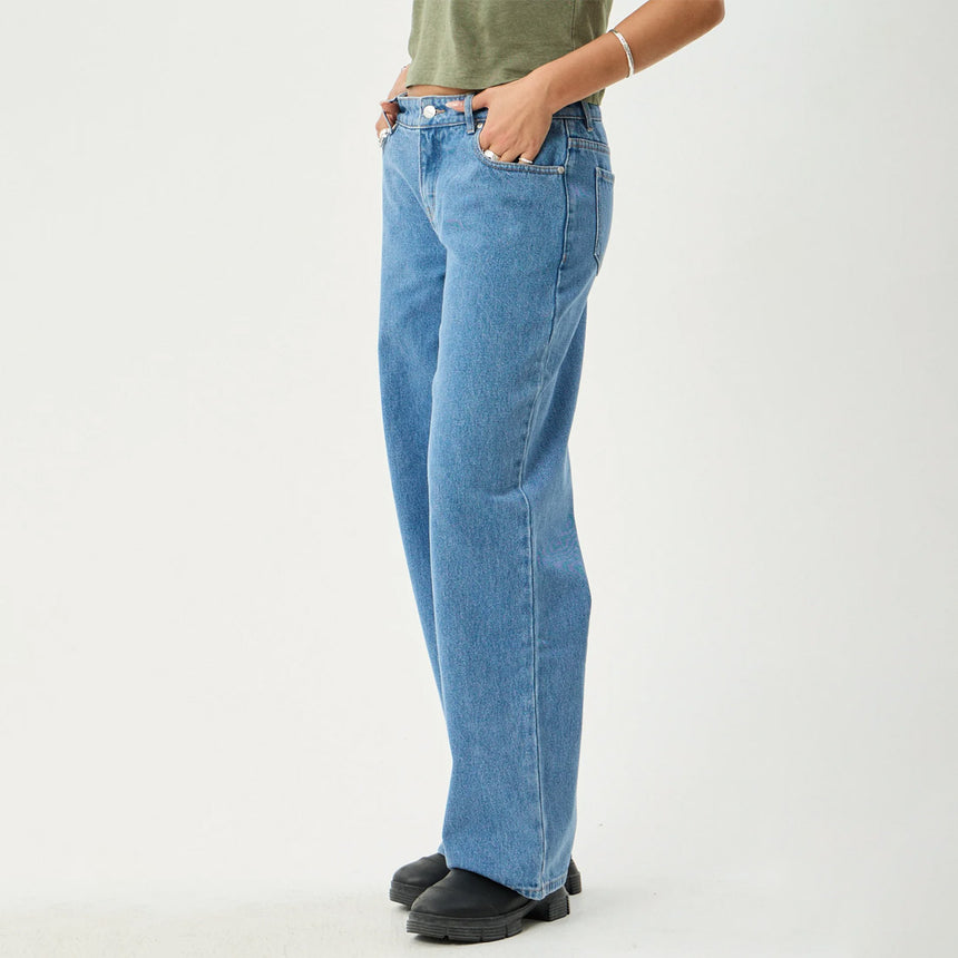 AFENDS Women's Alyra Low Rise Wide Leg Jean - Worn Blue