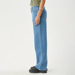 AFENDS Women's Alyra Low Rise Wide Leg Jean - Worn Blue