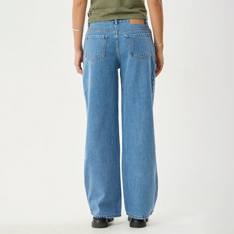 AFENDS Women's Alyra Low Rise Wide Leg Jean - Worn Blue
