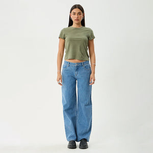 AFENDS Women's Alyra Low Rise Wide Leg Jean - Worn Blue