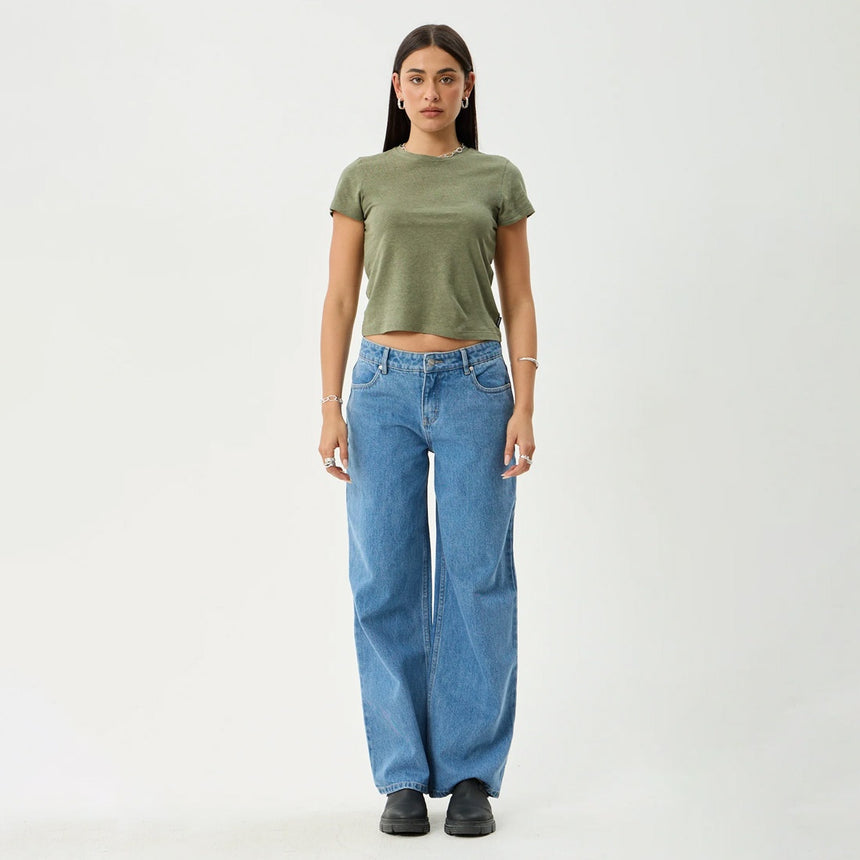 AFENDS Women's Alyra Low Rise Wide Leg Jean - Worn Blue