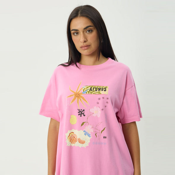 AFENDS Women's Amalfi Oversized Tee - Pink