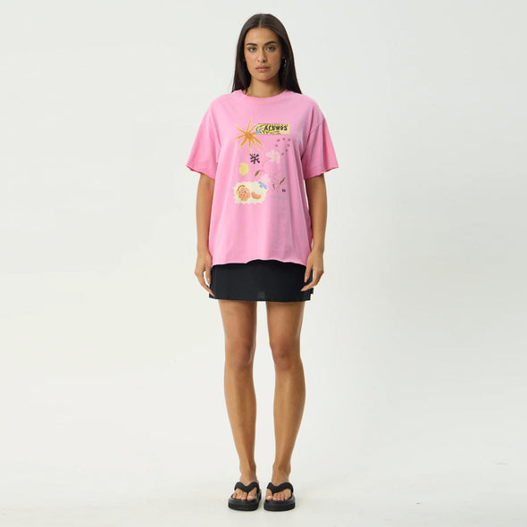 AFENDS Women's Amalfi Oversized Tee - Pink