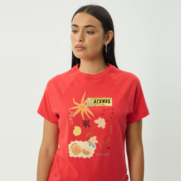 AFENDS Women's Amalfi Raglan Tee - Tomato